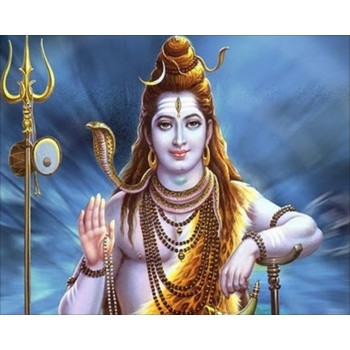 Lord Shiva in blue background